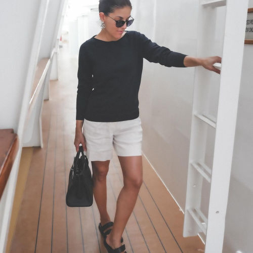 Basic boat neck sweater in organic cashmere